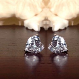 earrings crystal hearts mini